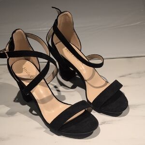 Stylish Black Strappy Heels by